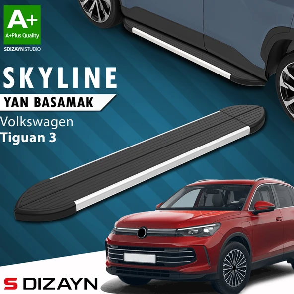 VW Tiguan 3 Skyline Aluminyum Yan Basamak 183 Cm 2024 Üzeri A+ Kalite ürün görseli 1