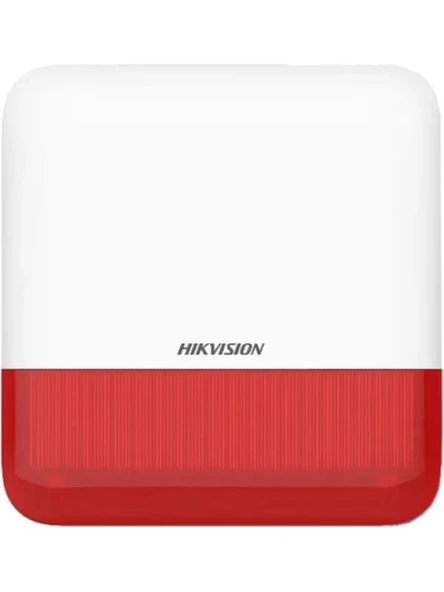 Hikvision DS-PS1-E-WE Kablosuz Dış Ortam Siren Kırmızı ürün görseli 1