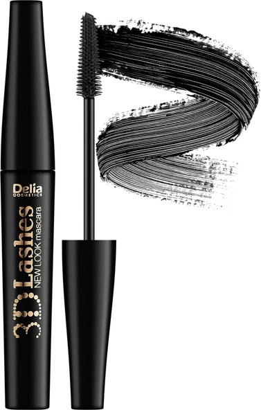 Delia Maskara New Look 3D Kirpikler Siyah 12 ml Silikon Fırça ürün görseli 1