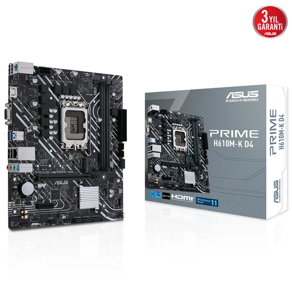 ASUS PRIME H610M-K D4 ARGB DDR4 3200MHZ MATX ürün görseli 1