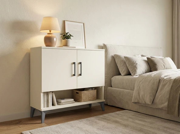 Dienni Arges Şifonyer 2 Raflı 2 Kapaklı 88x30x80 Aytaşı-Aytaşı ürün görseli 1