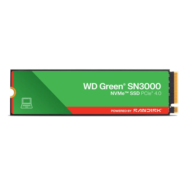 WD Green SN3000 WDS500G5G0E 500GB (5000/4000MB/s) M.2 2280 PCIe 4.0 NVMe SSD ürün görseli 1
