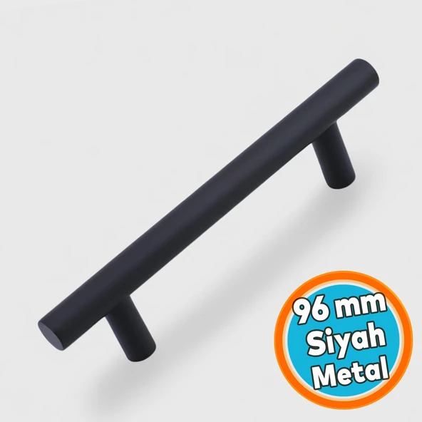 Metal Kulp 96 mm 9.6 Cm Mobilya Mutfak Çekmece Dolap Dolabı Kulpu Kulbu Kulplar Mat Siyah ürün görseli 1
