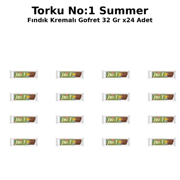 Torku No:1 Summer Fındık Kremalı Gofret 32 Gr x24 adet ürün görseli 1