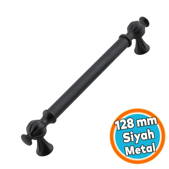 Mobilya Mutfak Çekmece Dolap Dolabı Kapak Kulbu Kulpları Kulpu 128 mm Siyah Metal Kulp ürün görseli 1