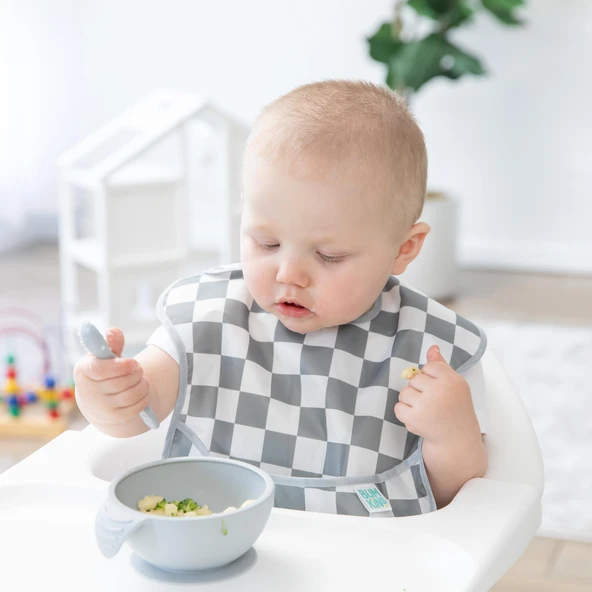 Bumkins SuperBib Önlük - 3lü Paket Palms + Checks - Resim 4