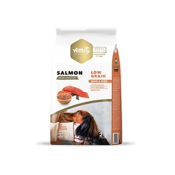 Amıty Süper Premium Low Düşük Tahıllı Yetişkin Mini Adult Somon Balıklı Köpek Maması 2 Kg ürün görseli 1