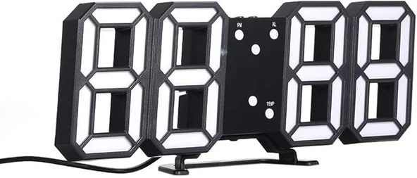 3d Led Dijital Alarm, Termometre ve Takvim Özellikli Masa / Duvar Saati ürün görseli 1