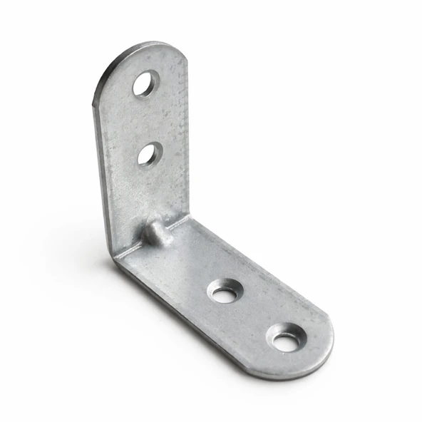 L Demir Gönye 50 Adet Yuvarlak Başlı 20x45x45 mm Metal Köşe Birleştirme Raf Dolap Montaj Aparatı ürün görseli 1