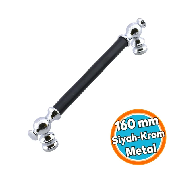 Mobilya Mutfak Çekmece Kapak Dolap Dolabı Kulbu Kulpları Kulpu 160 mm  Krom Siyah Metal ürün görseli 1