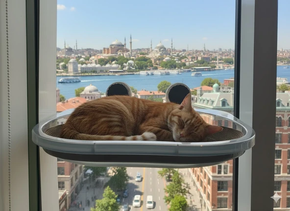 Vantuzlu Kedi Pencere Hamağı - Resim 8