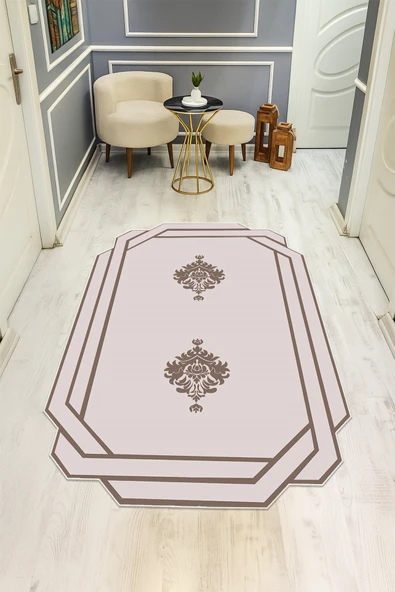 Klasik Desenli Dijital Baskı Kaymaz Taban Halı H0440 RENKLİ 180 X 280 ürün görseli 1