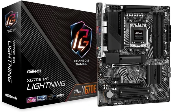 Asrock X670E PG Lightning AM5 DDR5 ATX Anakart Teşhir ürün görseli 1