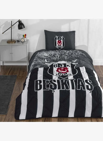 Taç Lisanslı BJK Şanslı Kartal Tek Kişilik Yorgan Seti ürün görseli 1