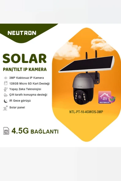 NEUTRON 3MP 4G Solar Güneş Enerjili IP Kamera ürün görseli 1