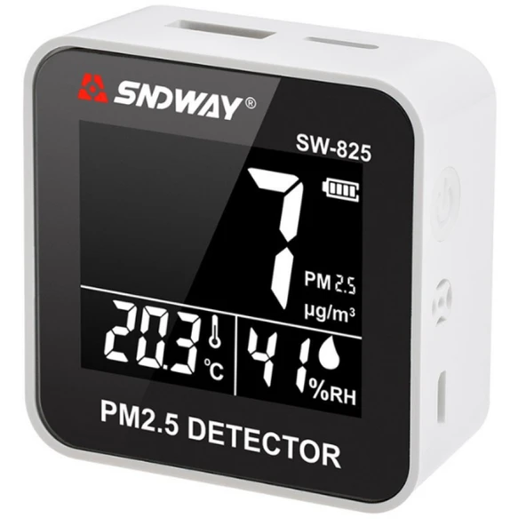 Sndway SW-825 PM2.5 Partikül Ölçer - Sıcaklık ve Nem Monitörü ürün görseli 1