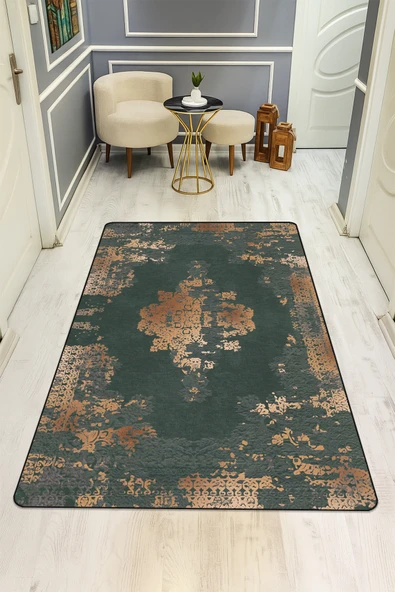 Eskitme Desenli Dijital Baskı Kaymaz Taban Halı H0078 RENKLİ 100 X 200 ürün görseli 1