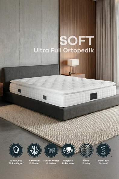 Mobyat Soft Ultra Soft Ultra Bel ve Sırt Destekli Full Ortopedik Pedli Yaylı Yatak ürün görseli 1