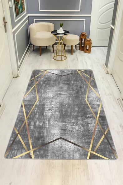 Eskitme Desenli Dijital Baskı Kaymaz Taban Halı H0075 RENKLİ 120 X 180 ürün görseli 1