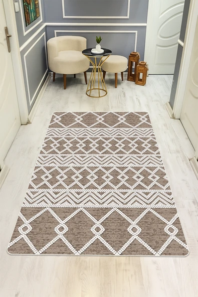 Etnik Desenli Dijital Baskı Kaymaz Taban Halı H0815 RENKLİ 160 X 230 ürün görseli 1