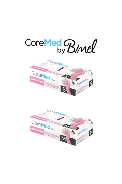 Nitril Pembe Pudrasız Muayene Eldiveni M - 5 Paket 100 lü - Resim 4