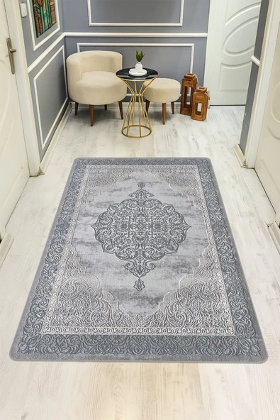 Klasik Desenli Dijital Baskı Kaymaz Taban Halı H0088 RENKLİ 100 X 300 ürün görseli 1