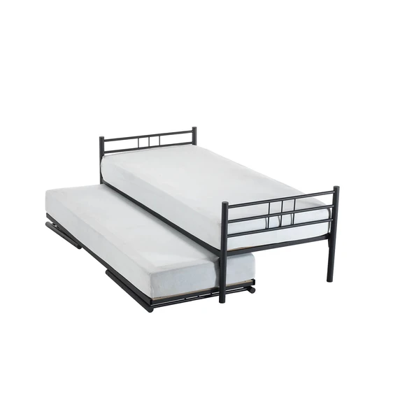 Unimet İkiz Tek-Çift Kişilik Metal Karyola Siyah 80x200-90x200 ürün görseli 1