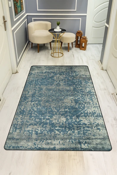 Eskitme Desenli Dijital Baskı Kaymaz Taban Halı H0073 RENKLİ 160 X 230 ürün görseli 1