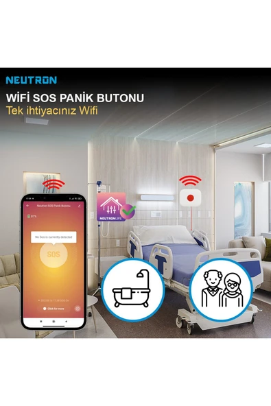 NEUTRON Wifi SOS Panik Acil Butonu - Resim 3