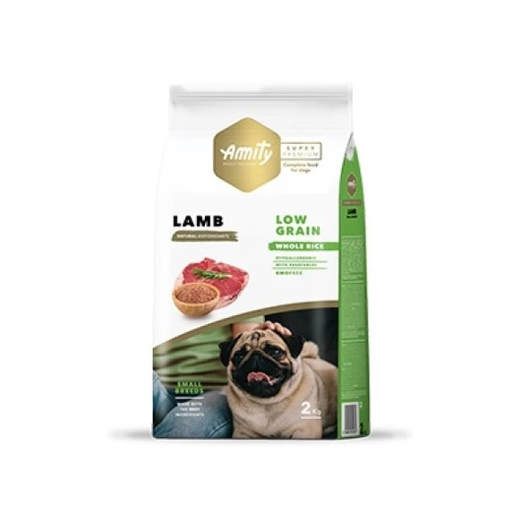 Amıty Süper Premium Low Düşük Tahıllı Yetişkin Mini Adult Kuzu Etli Köpek Maması 2 Kg ürün görseli 1