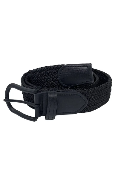 Siyah Elastik Esnek Unisex Örgü Kemer - 8500-1 ürün görseli 1