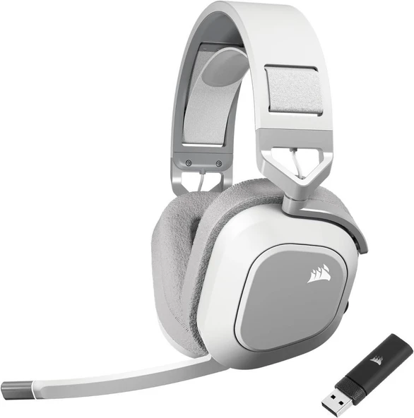 Corsair HS80 Max Wireless CA-9011296-EU Beyaz RGB Kablosuz Kulak Üstü Oyuncu Kulaklığı Teşhir ürün görseli 1