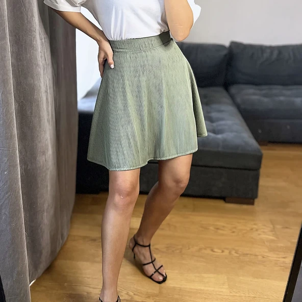 Astarlı Mini Etek -Çağla - Resim 3
