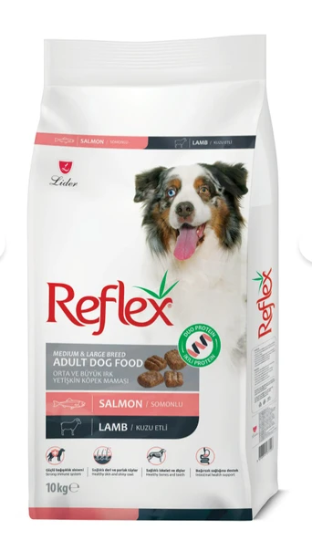Reflex Duo Protein Somonlu & Kuzu Etli Orta ve Büyük Irk Yetişkin Köpek Maması 10 kg ürün görseli 1