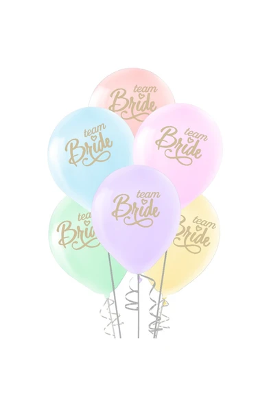 Vipfoni Team Bride Baskılı Makaron Balon – 10 Adet ürün görseli 1