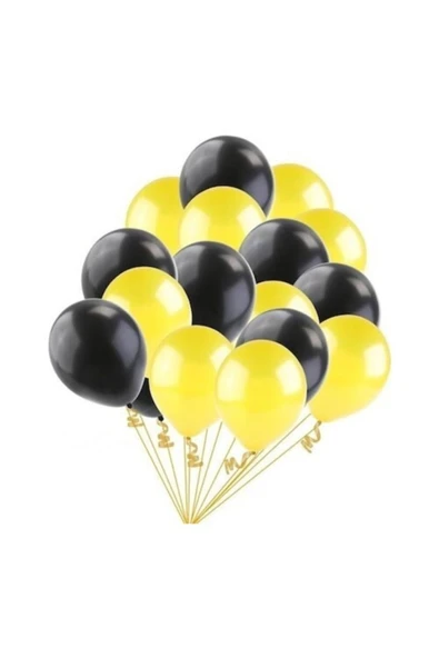 Vip-Aksesuar Metalik Balon Siyah - Sarı 10 Adet ürün görseli 1