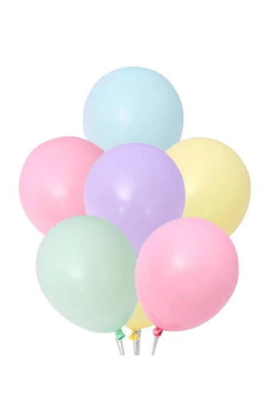 Vip-Aksesuar Karışık Renk Makaron Balon 10 Adet ürün görseli 1