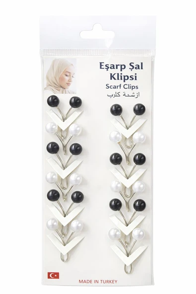 Vipfoni İncili Eşarp Klipsi,Eşarp İğnesi 12 Adet M-4 ürün görseli 1