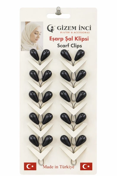 Vipfoni İncili Eşarp Klipsi,Eşarp İğnesi 12 Adet M-1 ürün görseli 1