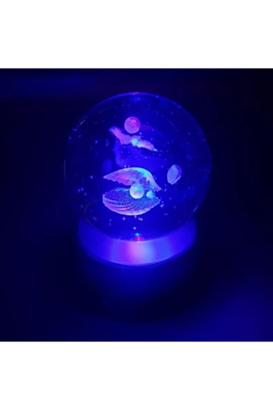 Vipfoni 3D Işıklı İstiridye İçinde İnci Cam Küre ürün görseli 1