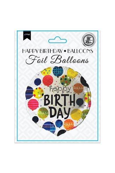 Vipfoni 18" Folyo Balon -Happy Birthday -Balloons ürün görseli 1