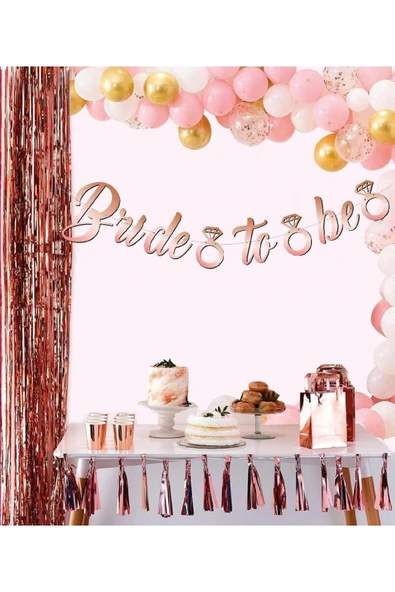 Vipfoni Bride To Be Banner Rosegold ürün görseli 1