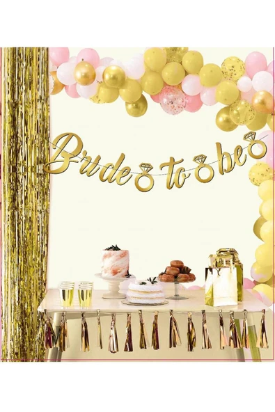 Vipfoni Bride To Be Banner Gold ürün görseli 1