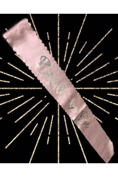 Vipfoni Saten Üzerine Bride To Be Yazılı Bekarlığa Veda Kuşağı Pembe Gümüş ürün görseli 1