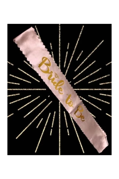 Vipfoni Saten Üzerine Bride To Be Yazılı Bekarlığa Veda Kuşağı Pembe Gold ürün görseli 1