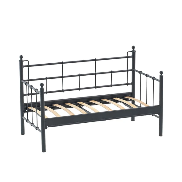 Unimet Lalas Dk Metal Sofa Sedir 70x140 Ikili Koltuk Siyah (Mindersiz) ürün görseli 1