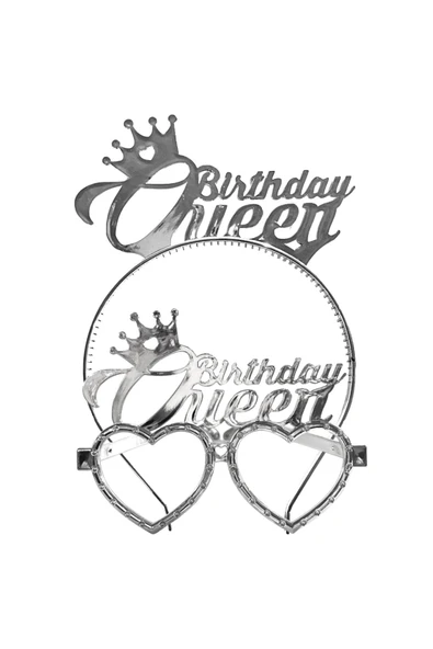 Vipfoni Birthday QueenTaç Gözlük 2'li Set ürün görseli 1