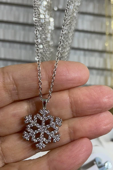 Vipfoni Zirkon Taşlı Kar Tanesi Kolye ürün görseli 1