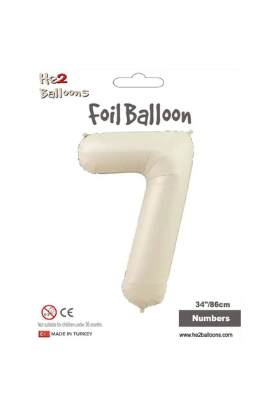 Vipfoni Rakam Folyo Balon 34''/ 86cm Krem -7- ürün görseli 1