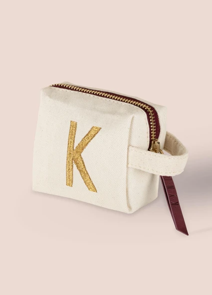 Harf Nakışlı Çanta K 14x12 cm - Resim 4